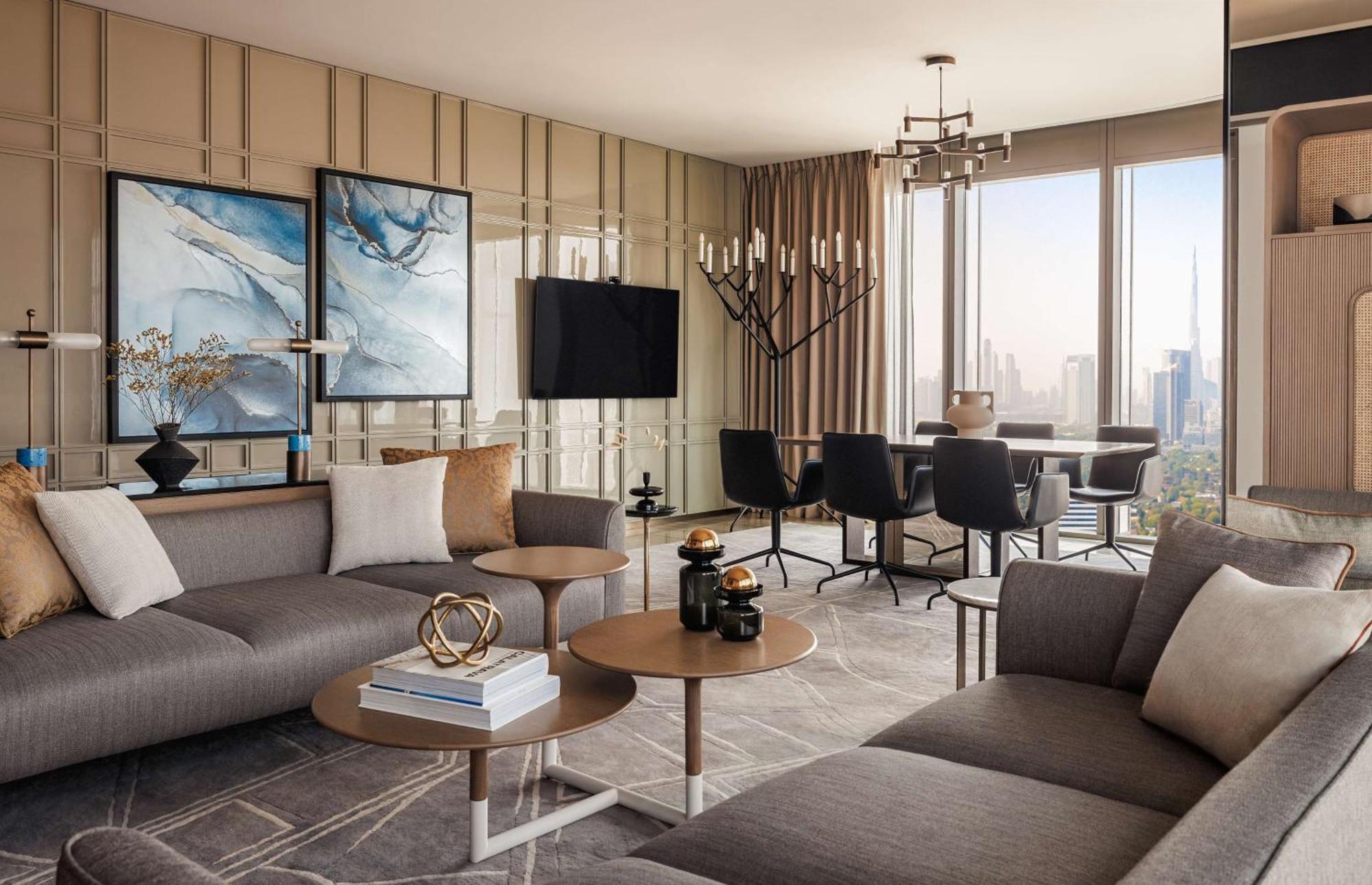 One&Only One Za'Abeel Hotel Dubai Eksteriør billede The living room of a three-bedroom apartment